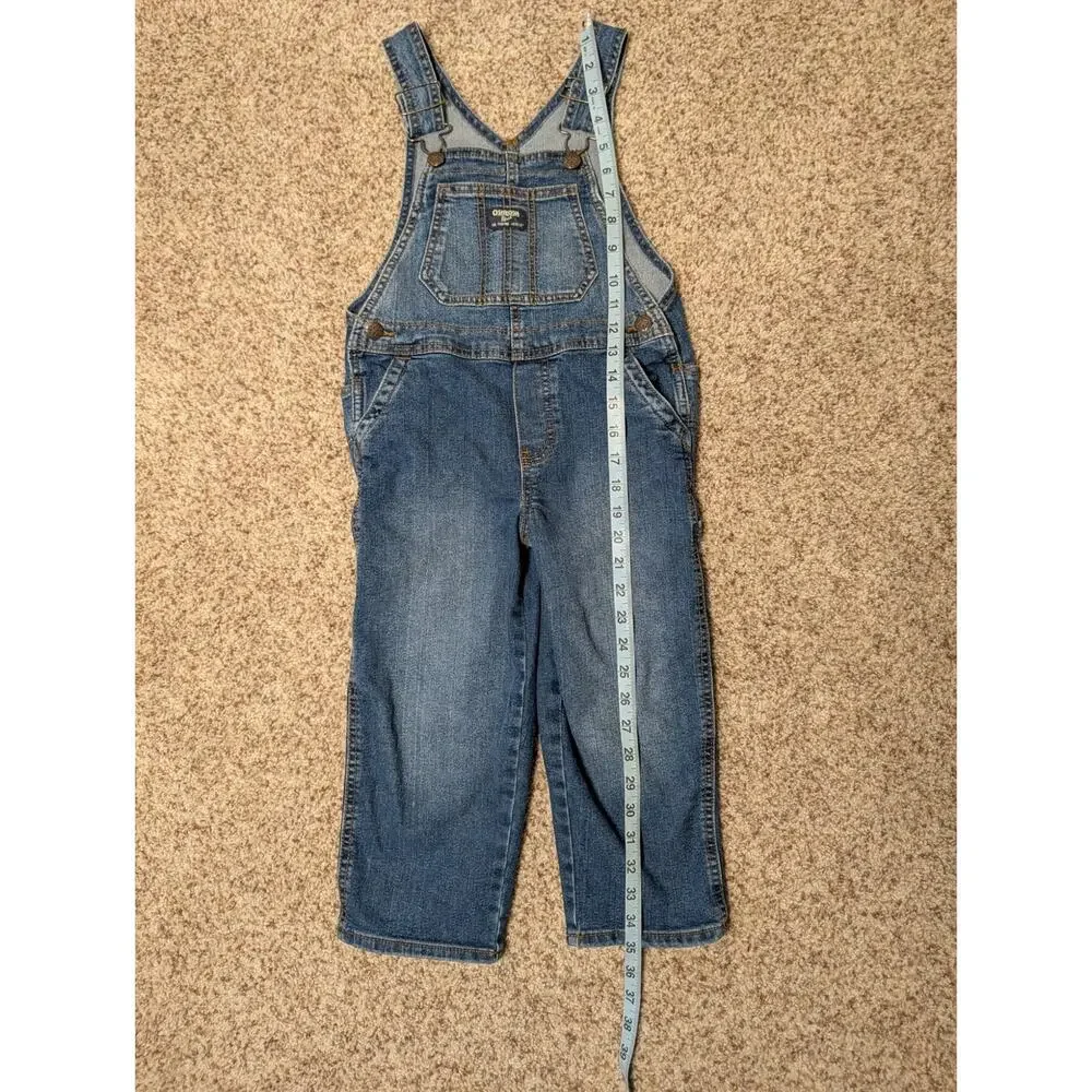 OshKosh B’gosh Vestbak Kids Blue Jeans Bib Overalls Denim Size 5T Toddler